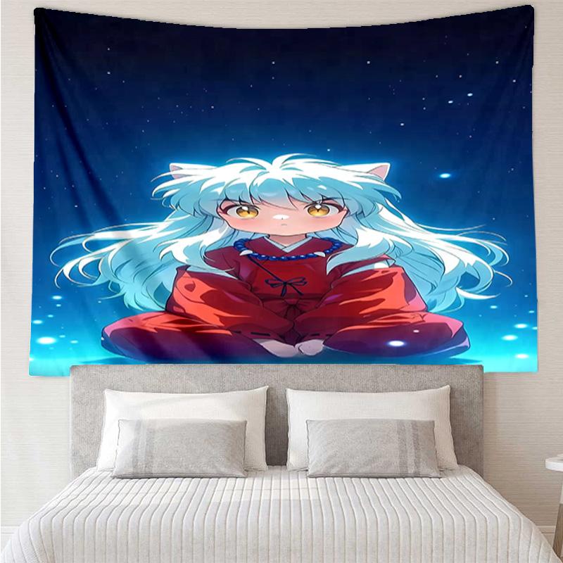 Inuyasha Tapestry for Bedroom Aesthetic Classroom Tapestries Wall Hanging for Living Room Dorm Office,Ideal Creative Gift