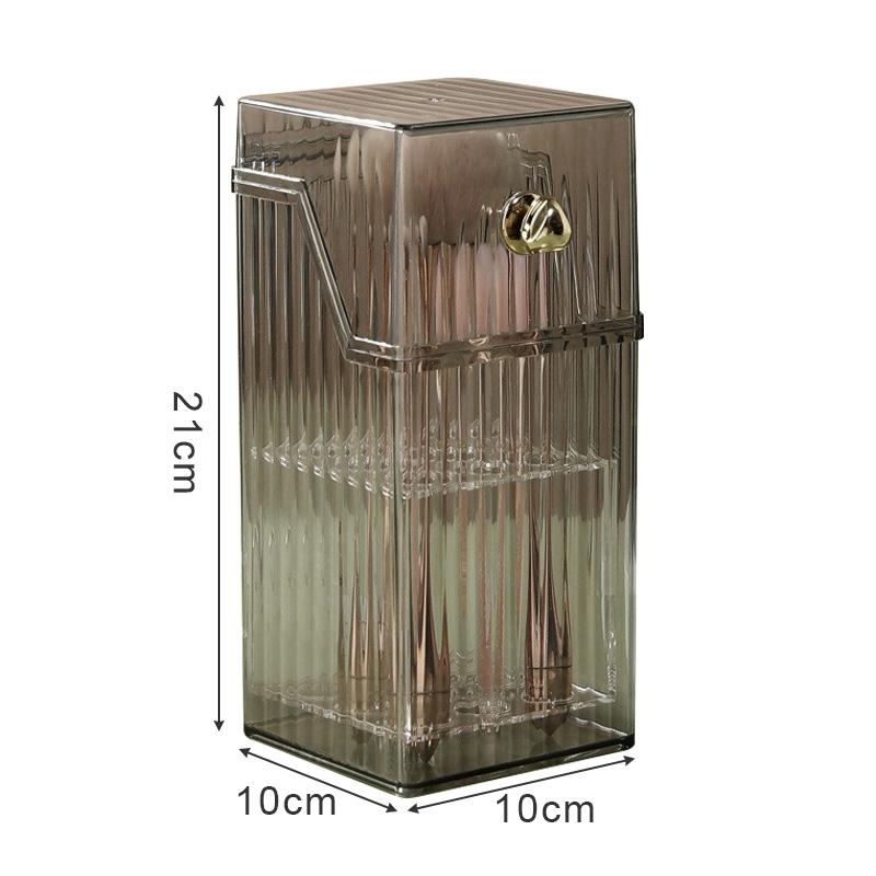 

Desktop Makeup Brush Holder Dustproof Waterproof Makeup Brush Storage Box Plastic Clear Eyebrow Pencil Cosmetics Organizer серый