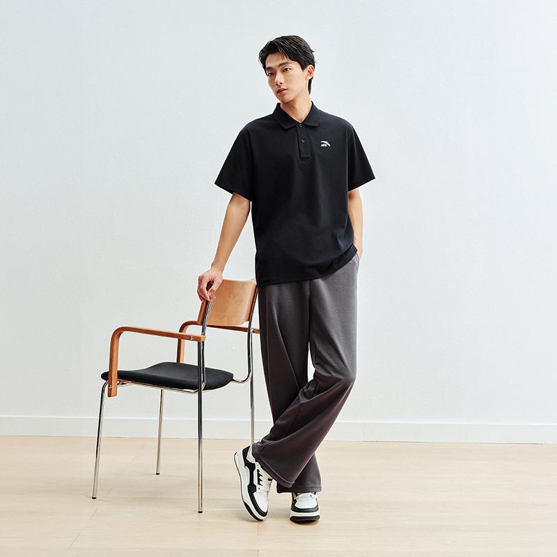 Anta Lifestyle Series Logo Solid Color Comfortable Breathable Versatile Casual Fashion Campus Commuting Short Sleeve Polo Shirt Men tops 952628102-7