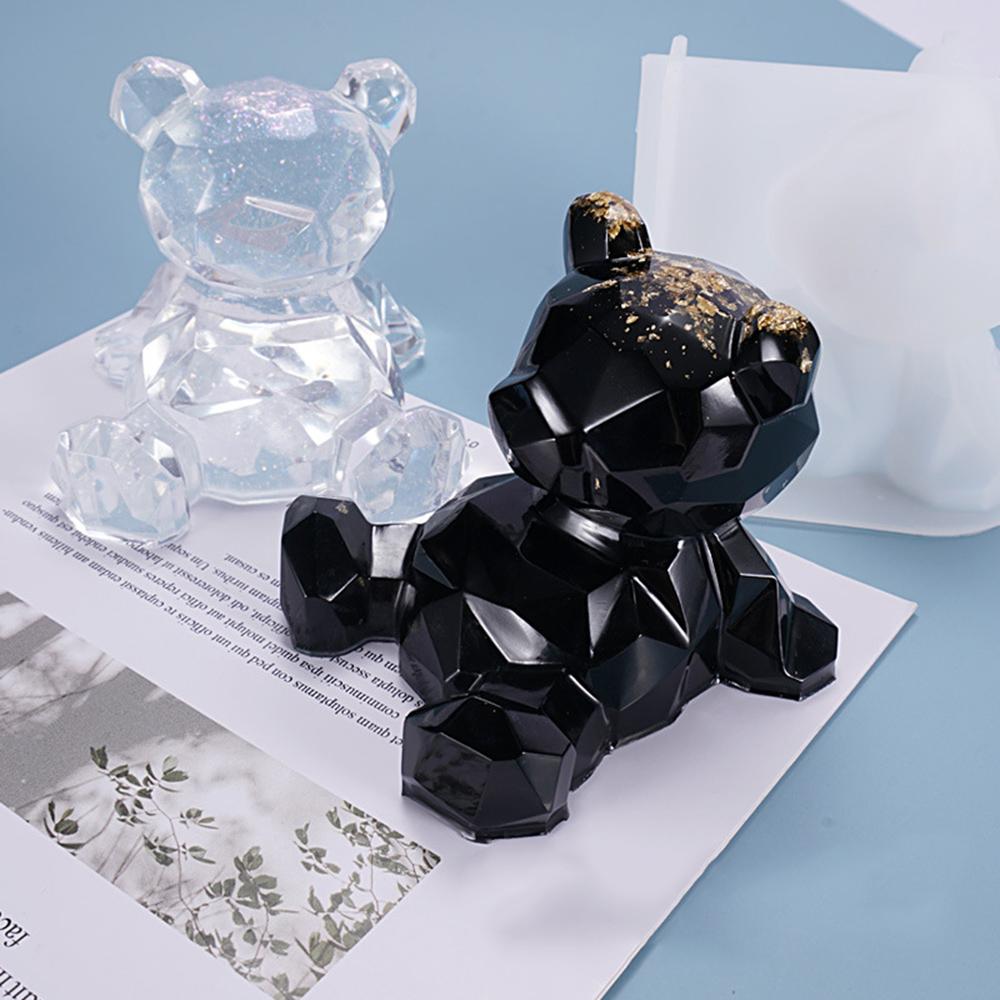 Transparent iSuperb Epoxy Bear Resin Mold Phone Holder Silicone Mold Phone Stand Mold Casting Mold for DIY Crafts Decorations