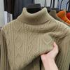 Winter 2025 Men's High-Quality Thick Knit Jacquard Sweater with Long Sleeves and High Collar.