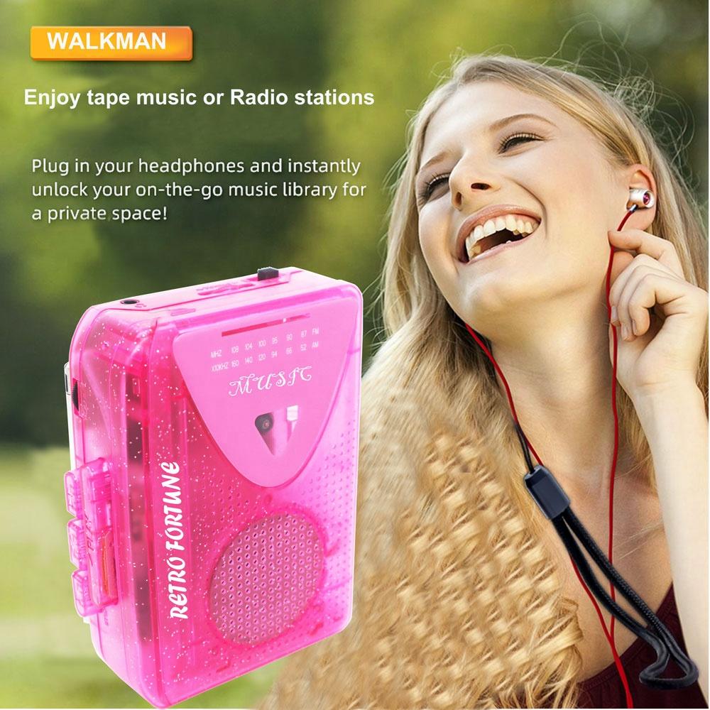 Retro Fortune ODM Transparent Cassette Recorder Player Recorder Player with Am Fm Radio Walkman Player Customs