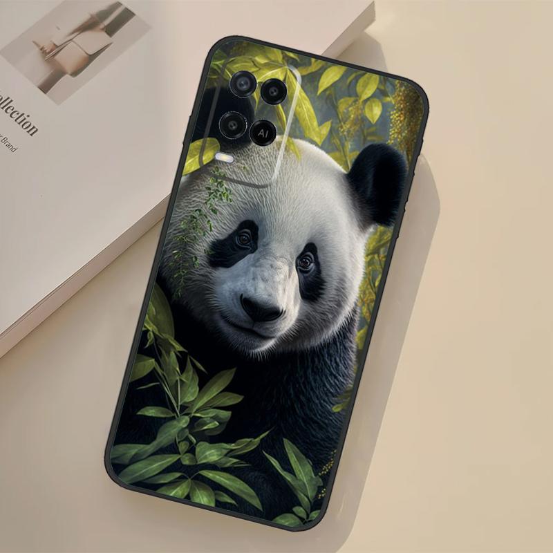 Panda Animal Cute Bear Case For Oppo A76 A96 A16 A17 A18 A60 A80 A40 A38 A58 A78 A98 A94 A74 A54 A15 A57 A77 A5 Pro