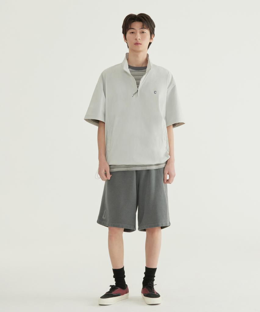 COVERNAT Nylon Half-Zip T-Shirt Black