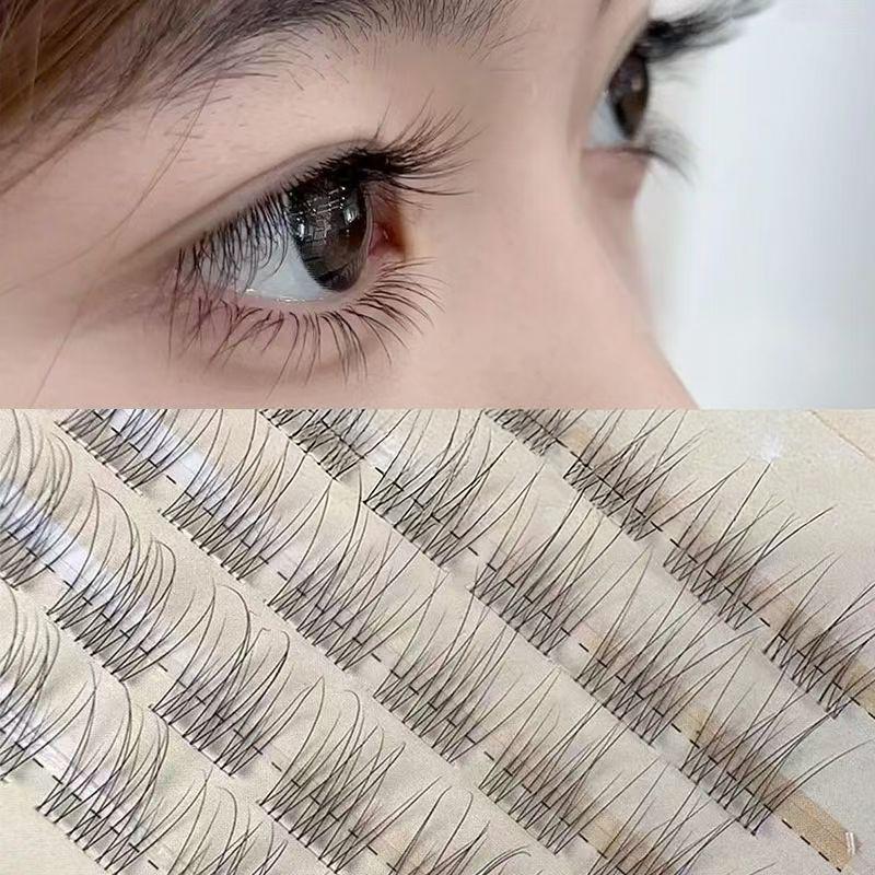 False Eyelashes Self-adhesive Black 11-13mm Reusable DIY Extensions for Fuller Lash Look at Home