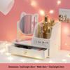 Miflame Desktop Storage Box with Double-Sided Mirror