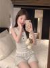 Ins Korean Simple Pure Desire Pajamas Women's Spring Summer New Large Size Vest Shorts Loungewear Set