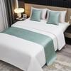 Einfarbiges Figurenmuster Bett-Handtuch Hotel Minimalistisch Doppelseitige Betten-Fahne Bettwäsche Läufer Zubehör Nachttischmatten Ferienwohnungen