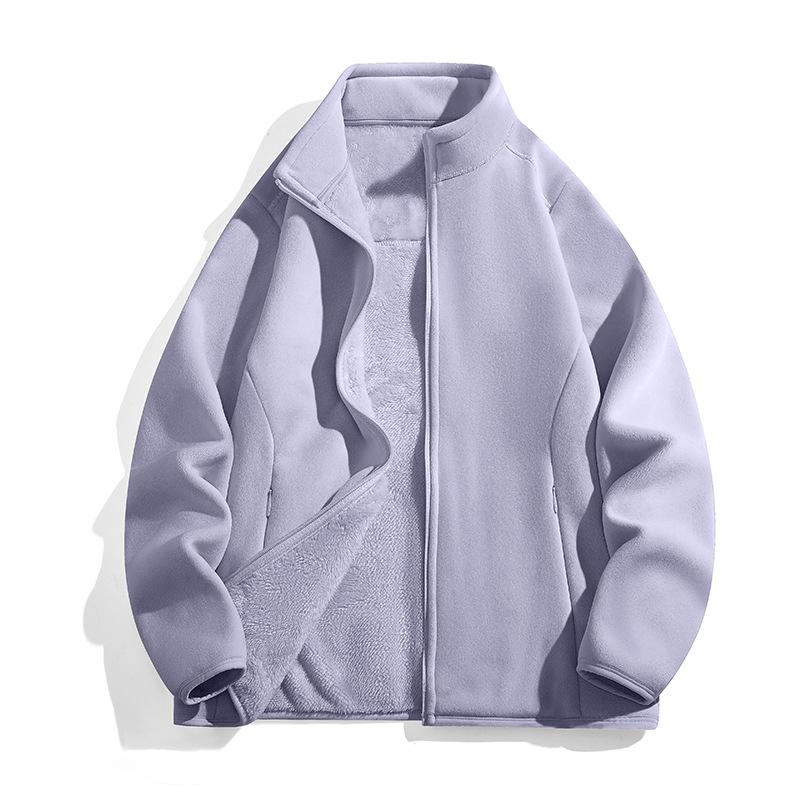 Men's Autumn and Winter Fleece Windproof Stand-up Collar Warm Fleece Jacket Couple Multi-color Versatile Jacket