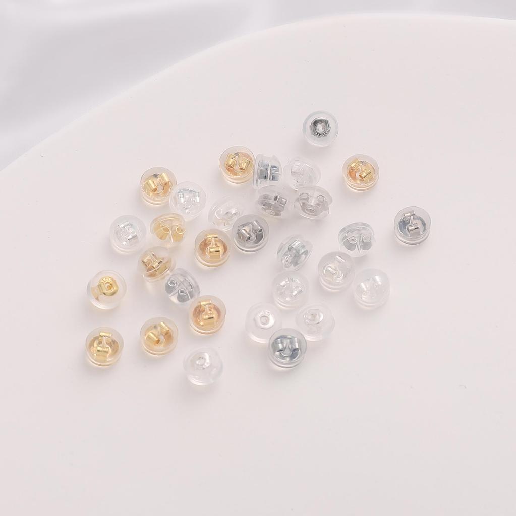 2pcs/bag Transparent Environment-Friendly Silicone Copper Earplugs For Ear Stud Accessories