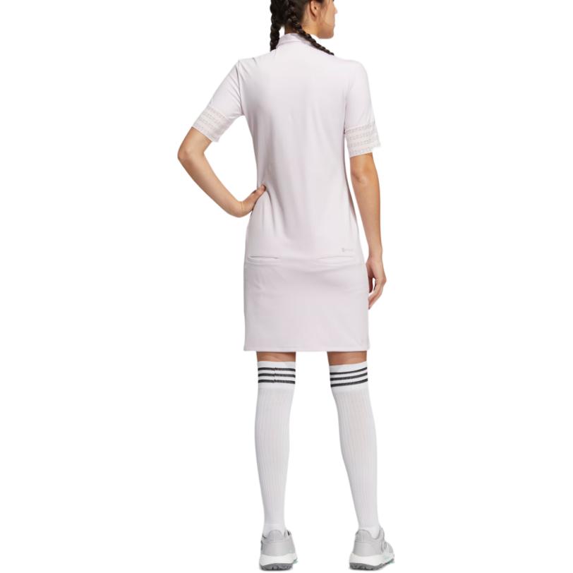 adidas Effen Kleur Polo Knopen Korte Mouwen Jurk Dames Jurken Wit HA0216