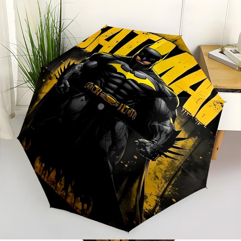 Batman Print Automatic Open Close Umbrella, Portable Foldable Umbrella, for Outdoor Commute Camping Trip, Ideal Birthday Gift
