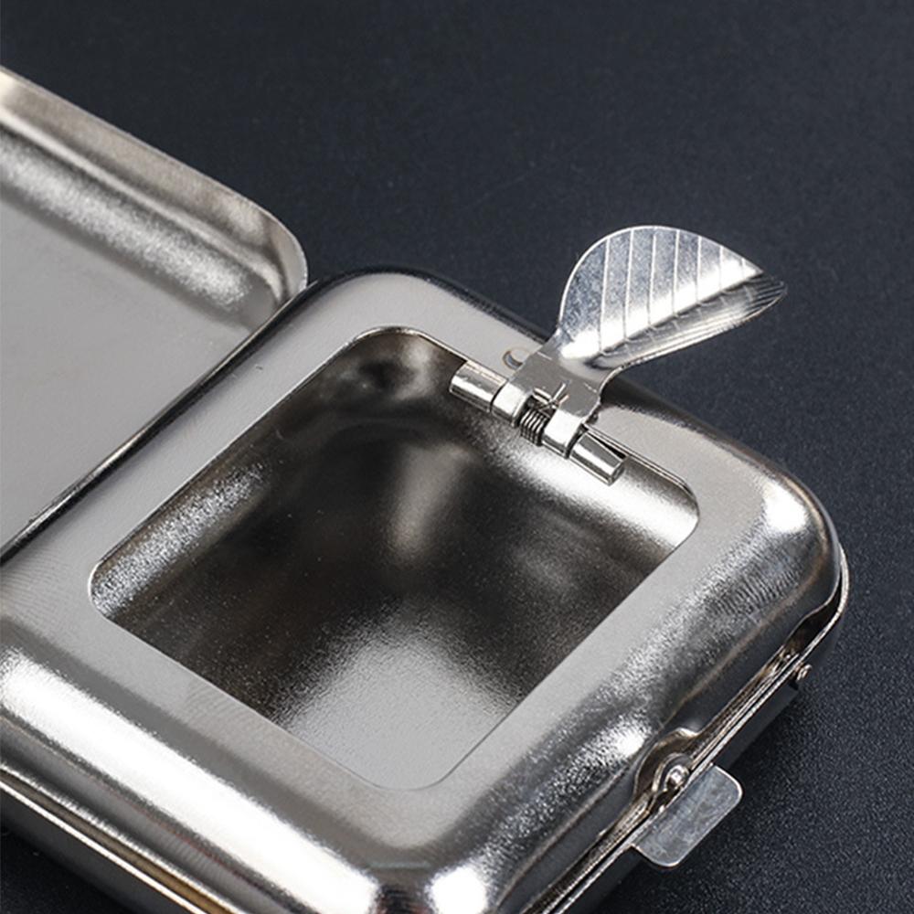 2pcs Portable Ashtray Windproof Pocket Ashtray with Lid for Car Outdoor Cigars