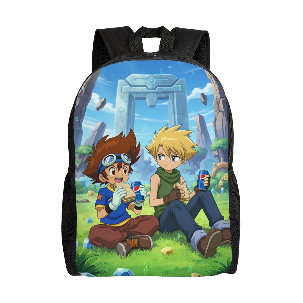 D-Digimons Backpacks for Men Women School College Student Bookbag Fits 15 Inch Laptop Cartoon Bags