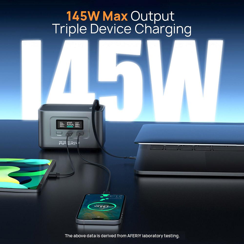 AFERIY Nano100 Portable Power Station, 100W 99.2Wh, Telescopic Type-C Cable, Carry-on Airplane, 1.5h Full Charge