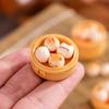 1Set Dollhouse Miniature Steamer Ornaments Mini Food Toys + Imitation Steamed Buns Decoration Kitchen Accessories