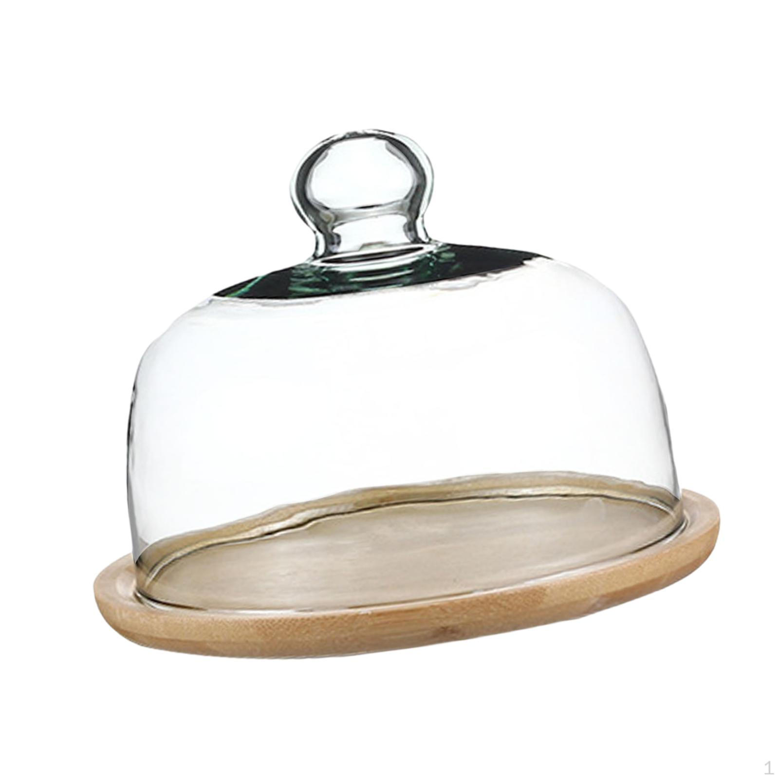 

Подставка для торта из бамбука с куполом для угощений и демонстрации на вечеринке Light Brown S