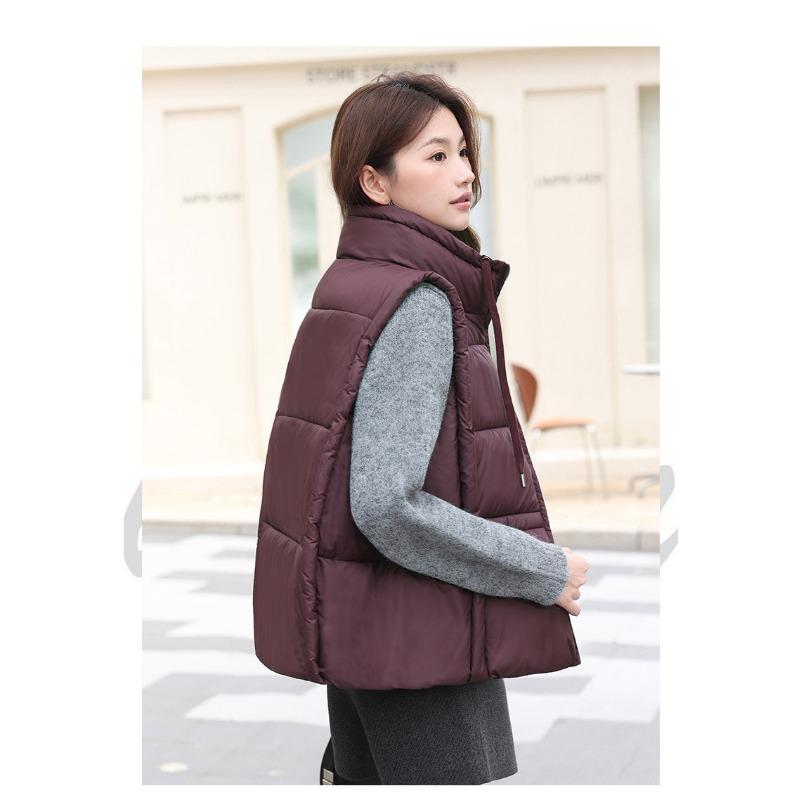 Women S Korean Style Down Cotton Padded Vest Short Warm Casual Outerwear