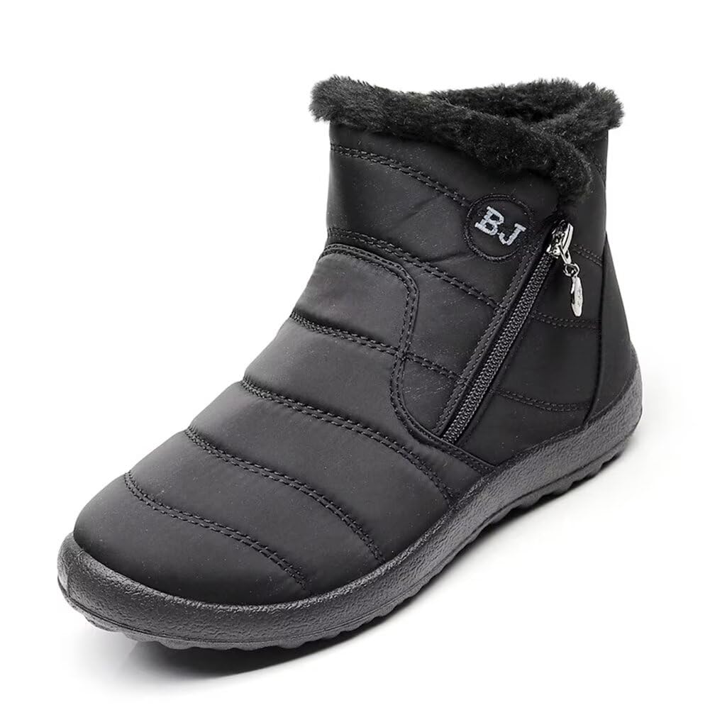 WEISHIMIBANG Snow Cold Weather Short Casual Fleece Ultra Lightweight Size Women's Boots, Boots, Boots, Style, Warm, Lining, Non-Slip, (Black, 25)
