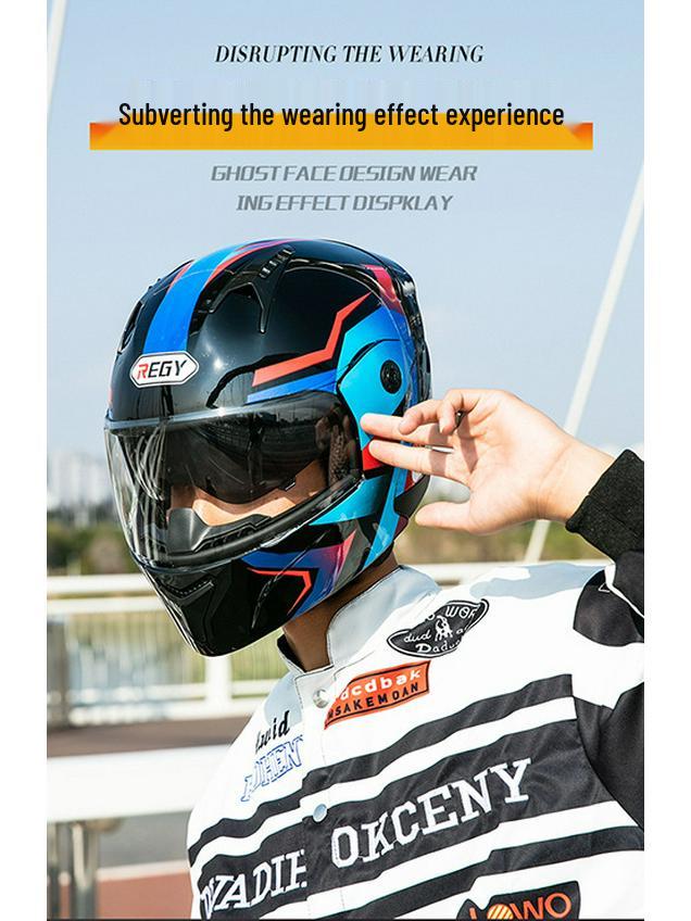 Bluetooth Double Visor Flip-up Motorcycle Helmet with 3C Certification for Riding