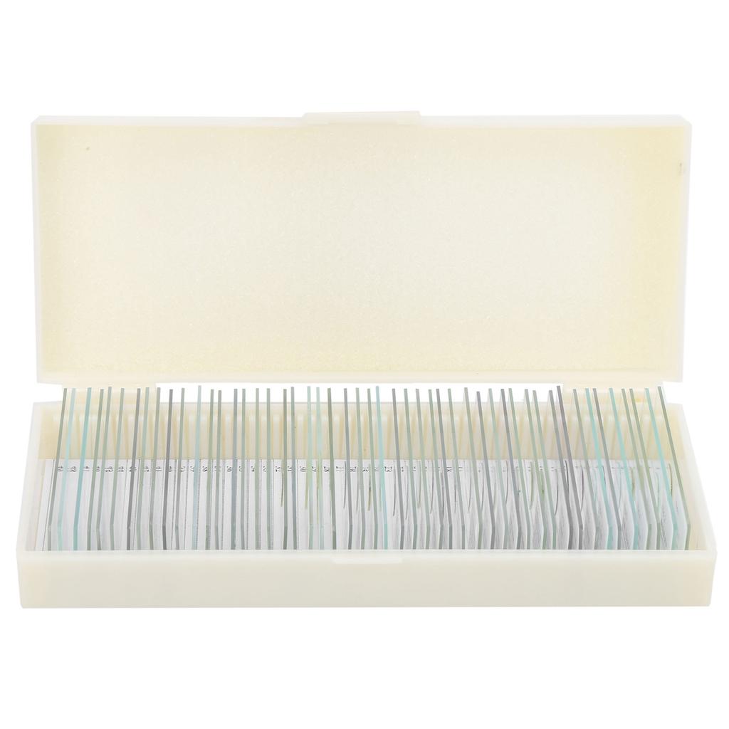 50 szt. Gotowe szkiełka mikroskopowe z próbkami mikrobiologicznymi w pudełku do przechowywania