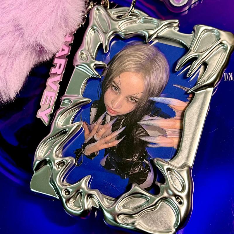 Original Design Electroplate Plasitic Frame Kpop Idol Photocard Holder Creative 3 Inch Photo Card Holder Photo Sleeve