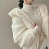 Kapuzenjacke mit lockerem Abschnitt für Damen, lässig, für Herbst und Winter, gepolstert, verdickter Reißverschluss, warmer Pullover