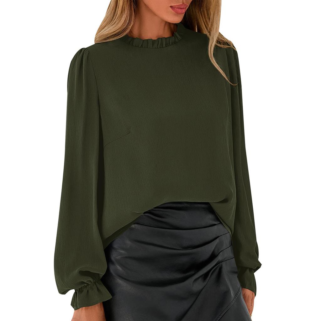 Women's Solid-color Fashionable Long-sleeved Top