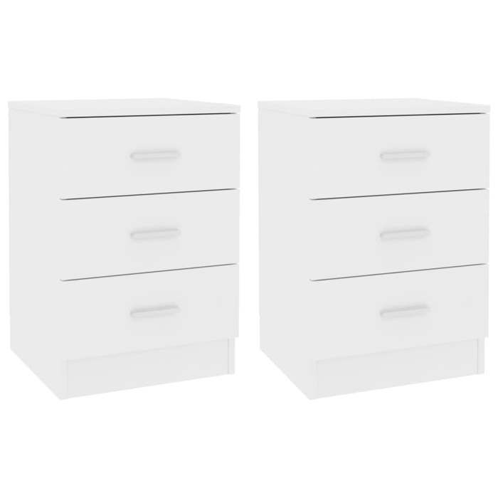 VidaXL Tables de chevet 2 pcs Blanc 38x35x56 cm Bois d'ingénierie 800451
