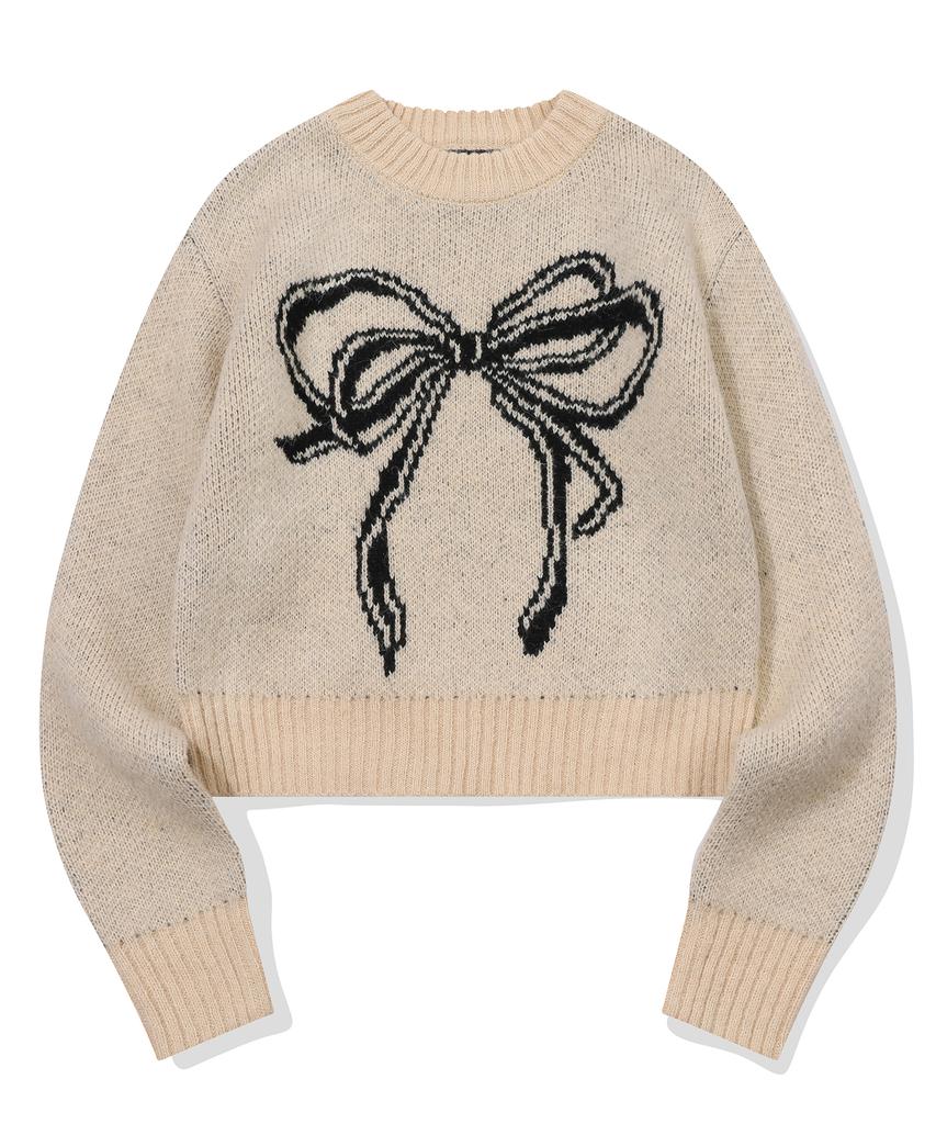 CPGN STUDIO Ribbon Brush Crop Knit Cream