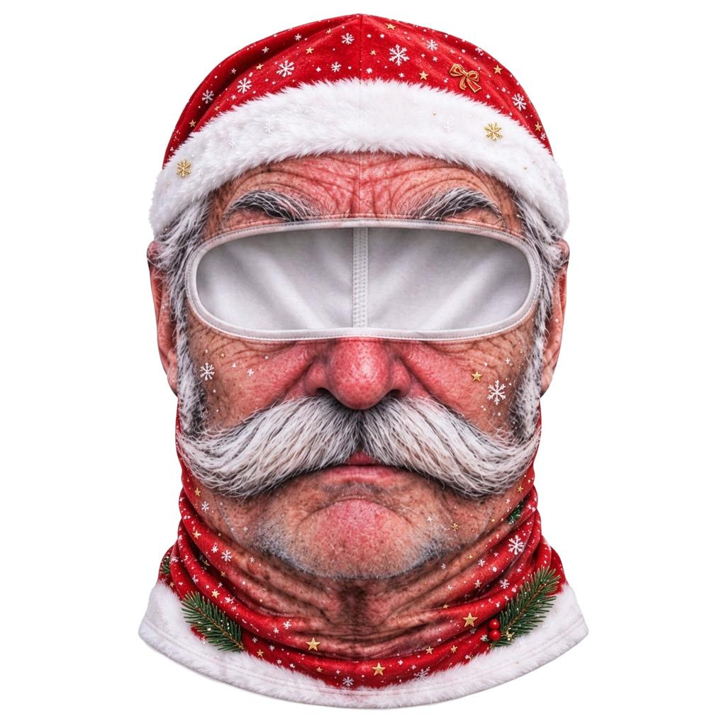 Novelty Old Man Print 3D Full Face Ski, Windproof Winter, Sunglasses Not Included