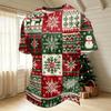 Men's Quick-Dry Round Neck Short Sleeve T-Shirt with Christmas Print for Holiday Party