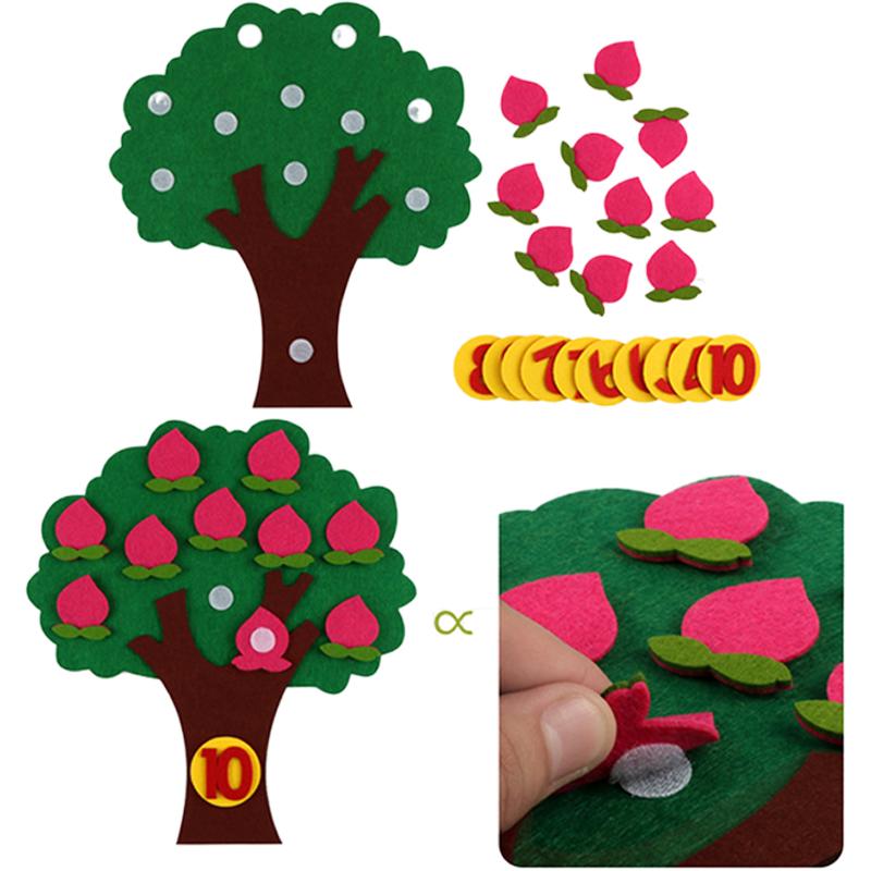 Fruit Tree Felt Children Jigsaw Puzzle Non-woven Early Childhood Intellectual Education Baby Toys Digital Montessori Toys TMZ