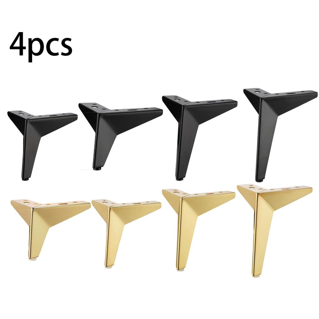 4x Heavy Duty Iron Triangle Furniture Legs Loveseat Couch Leg Modern Style Replacement Legs for Dresser, TV Cupboard, Furniture,