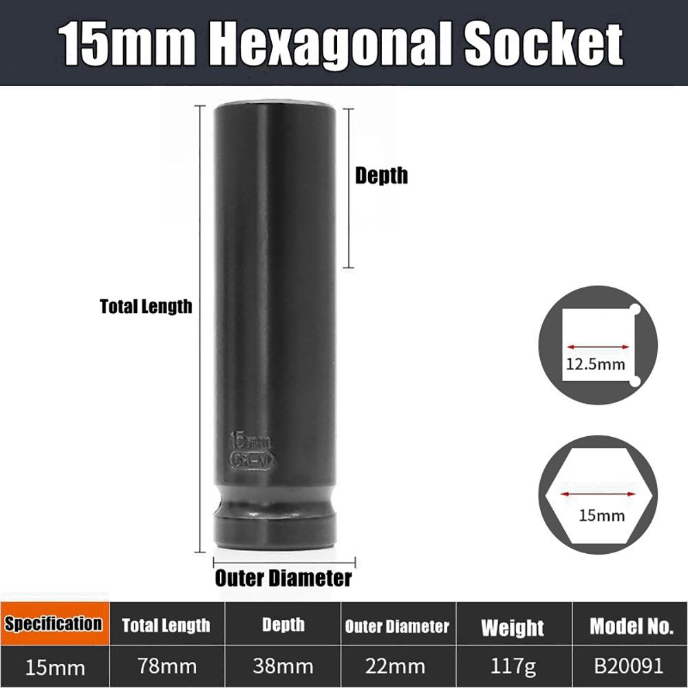 1Pcs 9-32mm Impact Wrench Drive Socket Electric Hex Standard Socket Head Adapter  Tire Removal Tool