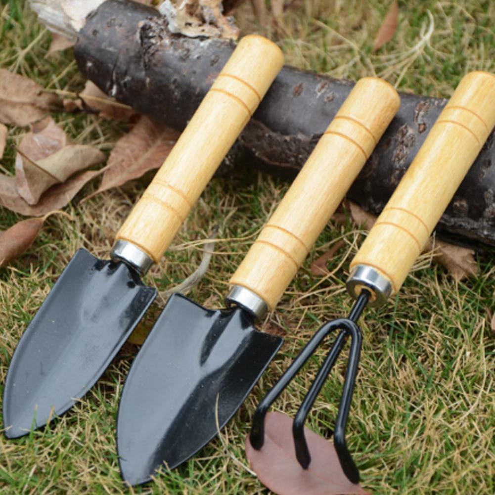 3Pcs Mini Garden Tool Set Gardening Potting Tools Multifunctional Shovel Rake Spade Bonsai Tools Set for Household Plant Bonsai China Mainland