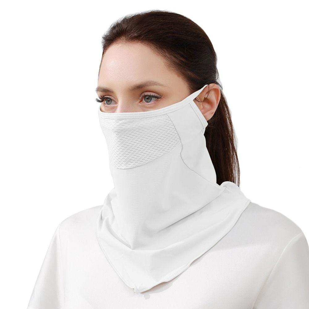 Ice Silk Summer Mask Mesh Neck Gaiter Scarf Breathable Sunscreen Face Scarf  Hiking