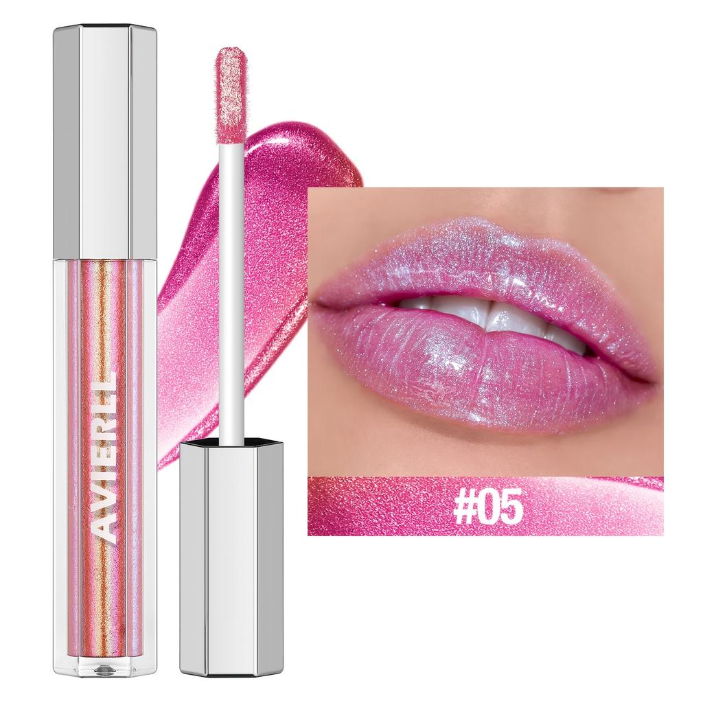 8 Colors Shimmer Lip Gloss Set Moisturizing Plumping High Shine Lip Glaze Long Lasting Non Sticky Glossy Lip Makeup for Women
