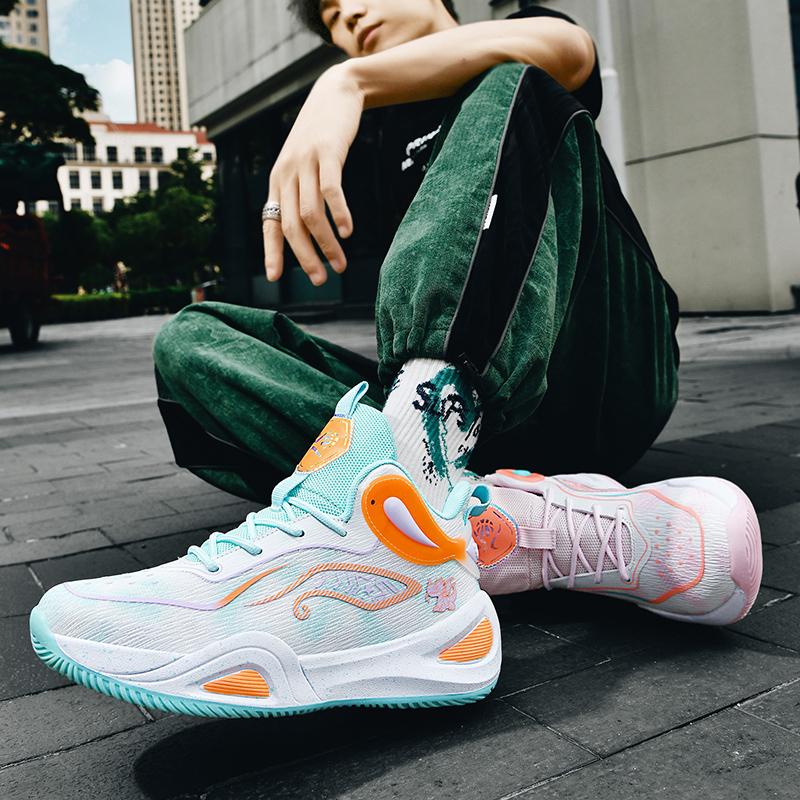 Breathable Two-pair Cushioned Rebound Actual Combat Basketball Shoes Men's Middle Help Light Students Wear Sports Shoes