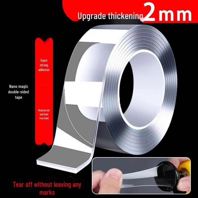 Nano Strong Adhesive Washable Traceless Magic VHB Acrylic Transparent Double-Sided Tape 1mm Thick - 1cm x 1m (Trial)