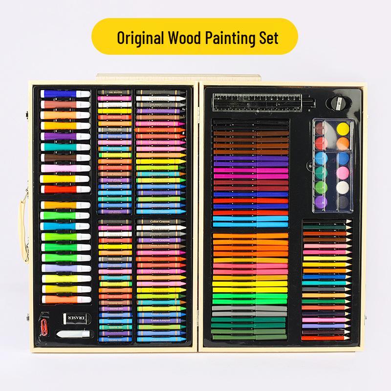 Children's Art Set: 180 Paintbrushes, Watercolor Pencils, Crayons, and 162 Colored Pencils