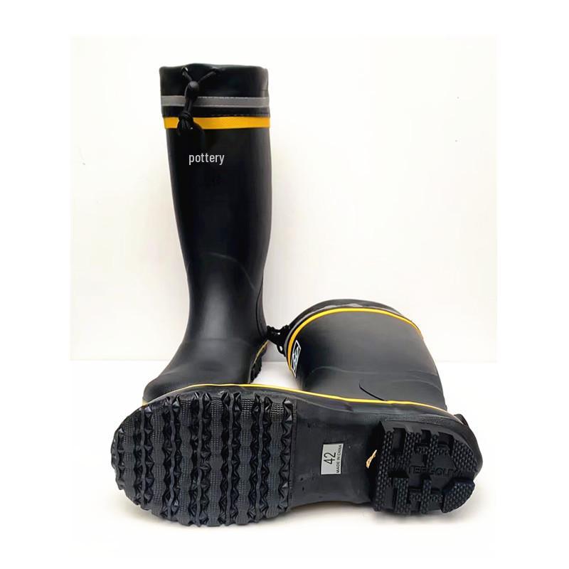 Men's Steel Toe High-Top Anti-Smash Rubber Mining Boots: Water and Puncture Resistant Work Shoes