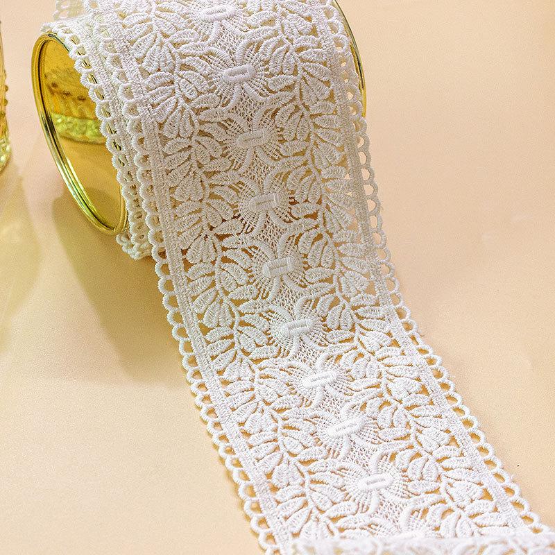 

2 метра 9 см шириной Хлопок белый бежевый водорастворимое вышитое кружево домашняя ткань женская одежда детская одежда ткань аксессуары 2Meters бежевый