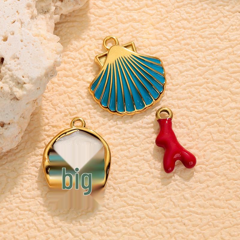 Stainless Steel Starfish & Sea Turtle Shell Pendant Earrings for Women