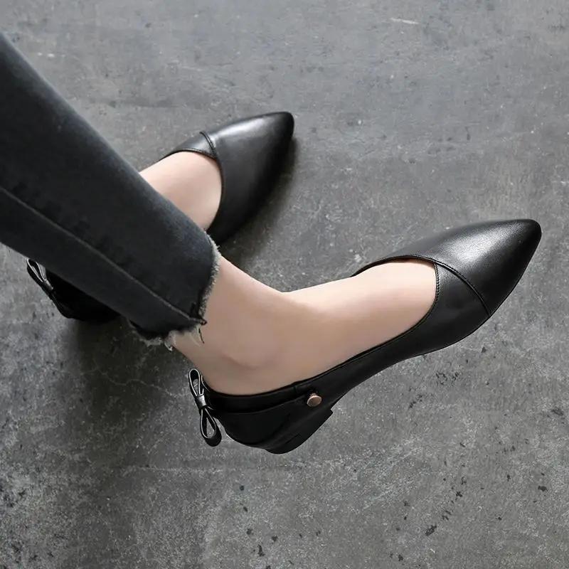 Fashion Shoes for Women White Black Pointed Toe Woman Flats Low Heel Elegant Price Spring with Discount Quick Delivery Vacation Non Slip