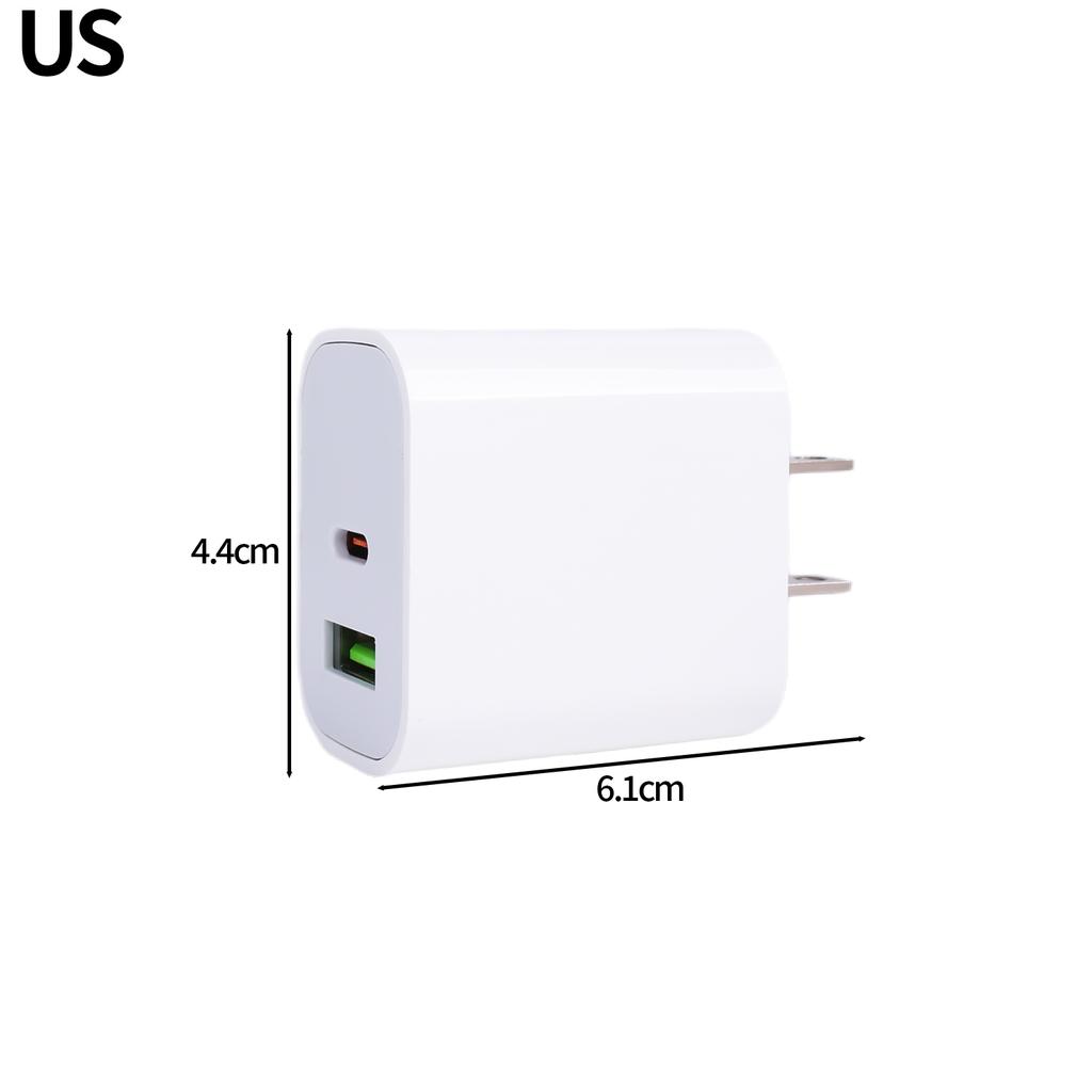 5V USB C Wandladegerät Block 20W Dual Port PD Power Typ C Ladeanschluss Für iPhone iPad Samsung Galaxy Xiaomi Schnellladegerät