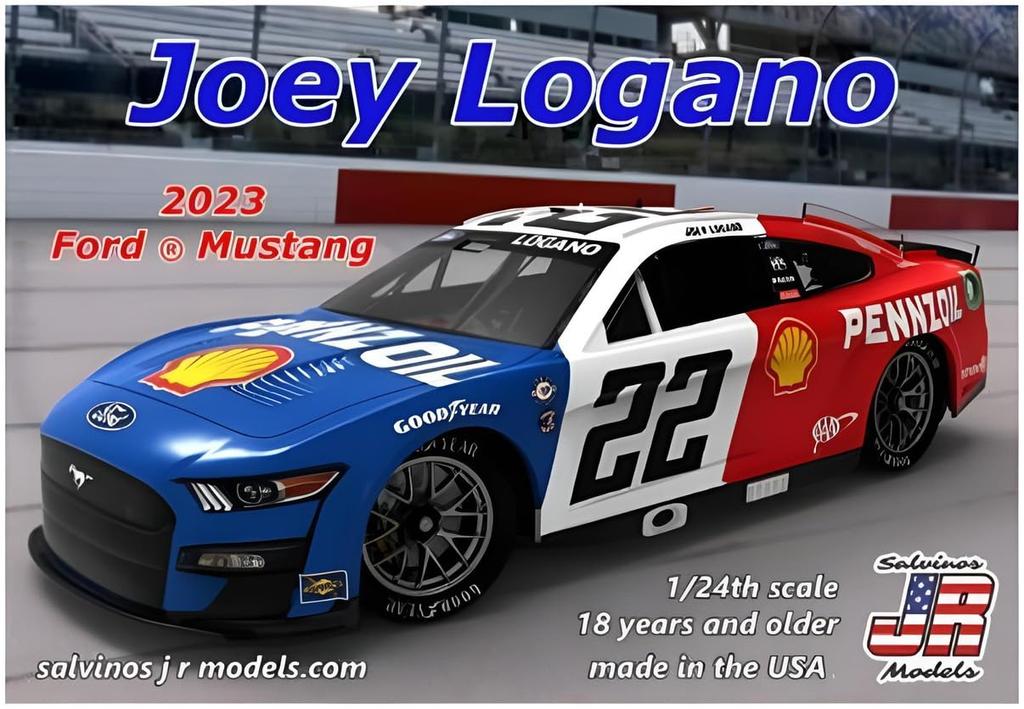 Salvinos Models Scale NASCAR 2023 Ford Mustang Team Penske Joey Logano Throwback Weekend Plastic Model Kit SJMPF2023JLDA Jr. 1/24