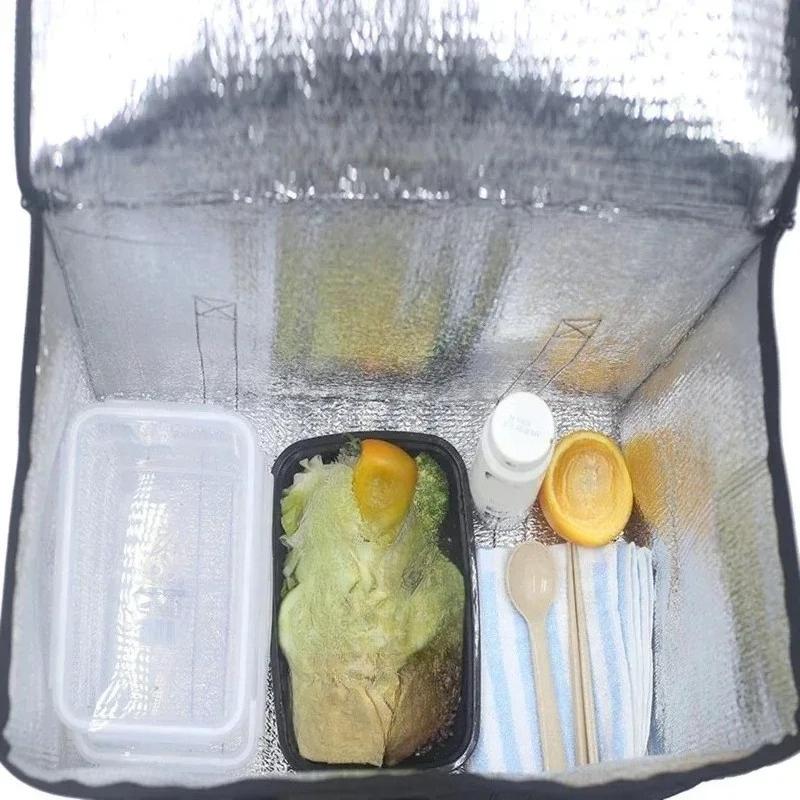 Large-capacity insulated portable lunch bag - Foldable handbag, suitable for delivery and outdoor camping use
