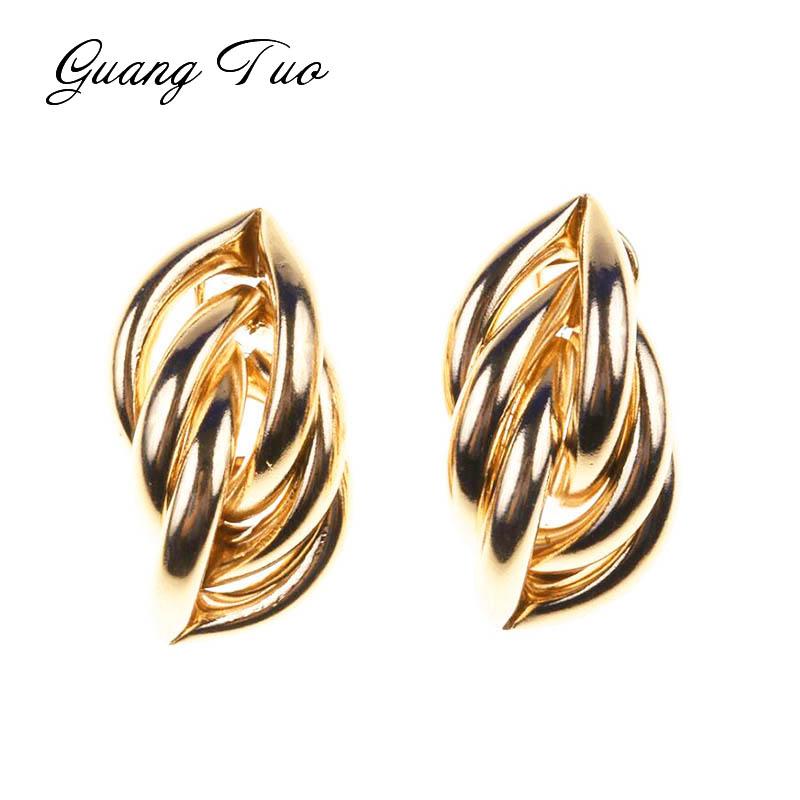New Hipster Geometric Stud Earring for Women New Fashion Earrings Trendy Creative Knot Folding Metal Earrings Brincos