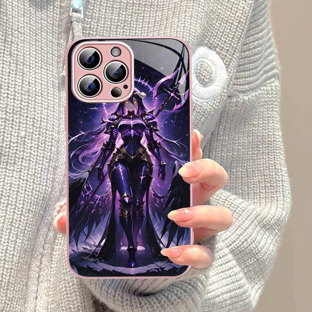 Cartoon Anime A-AlbedoS For IPhone 14 13 12 Mini 11 Pro XS Max X XR 14 Plus Tempered Glass Cover